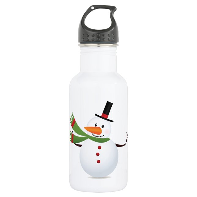 Wave Carrot Nose Snowman Trinkflasche (Vorderseite)