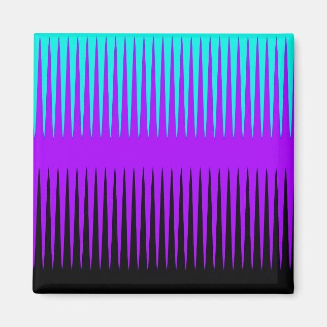 Wave Design Blau, Lila und Schwarz Magnet (Vorne)