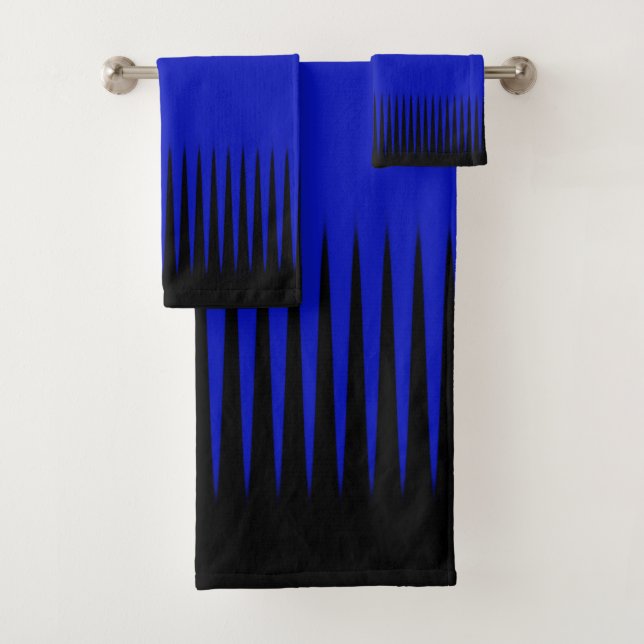 Wave Design Blue Badhandtuch Set (Insitu)