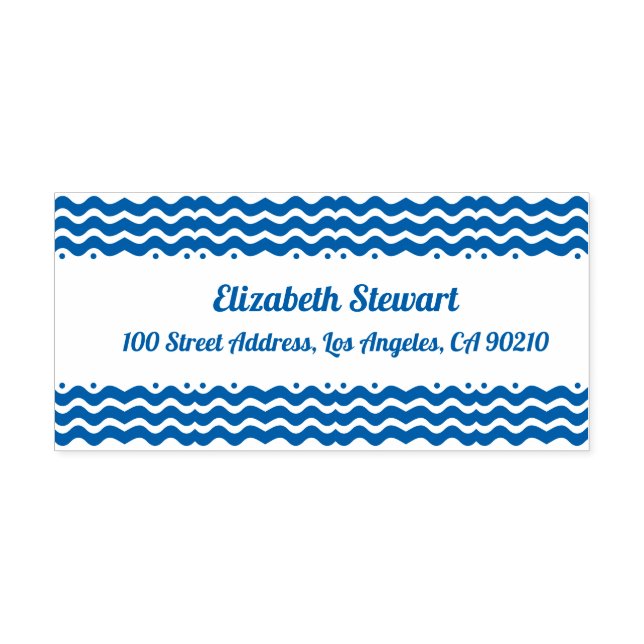 Wave Design Rücksendeadresse Selbstfarbige Briefma Permastempel (Design)
