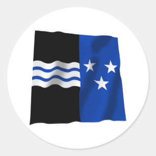 Wave Flag Aargau Runder Aufkleber