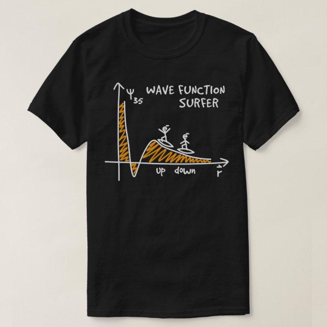 Wave Function Surfer Science Lover Funny Physical  T-Shirt (Design vorne)