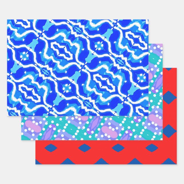 Wave gradient digital background geschenkpapier set (Set)