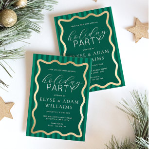 Wave Green Strip Weihnachtsfeier Einladung