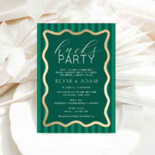 Wave Green Stripe Hucks Party-Einladung Einladung