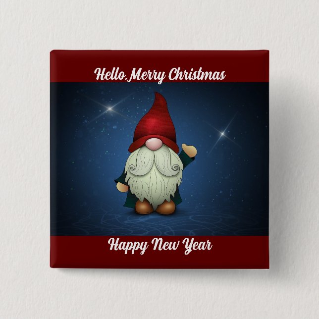 Wave Holiday Gnome Button Button (Vorderseite)