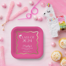 Wave Hot Pink Graduation Party Willkommen