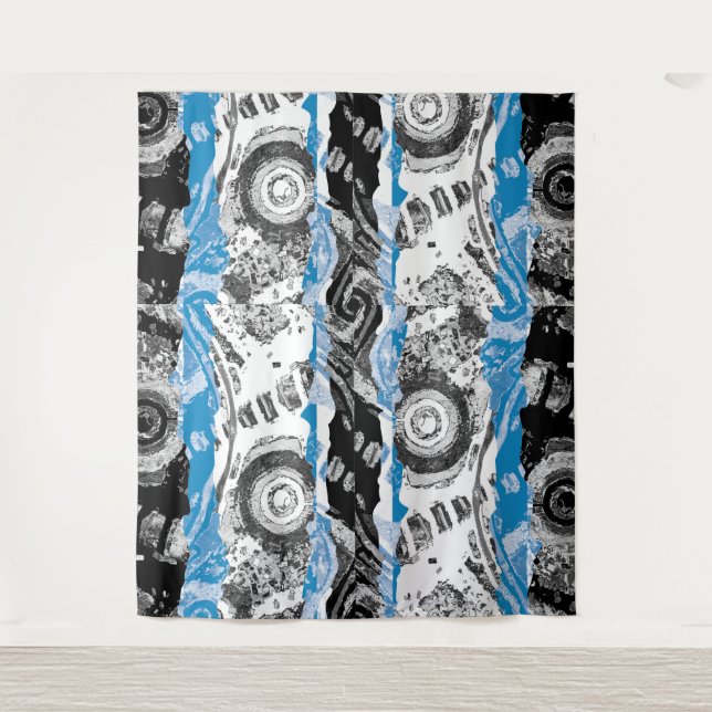Wave Mechanism – Abstract Extra-Large Tapestry  Wandteppich (Vorderseite)