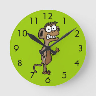 Wave Monkey Runde Wanduhr