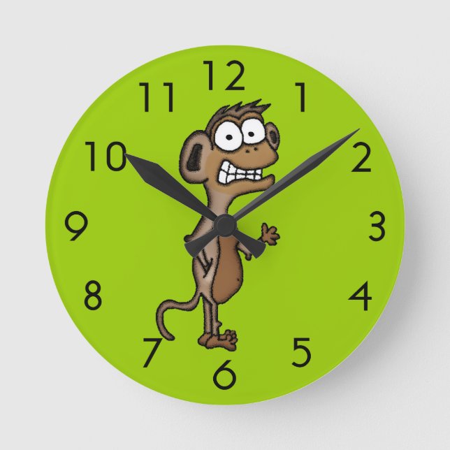 Wave Monkey Runde Wanduhr (Vorderseite)