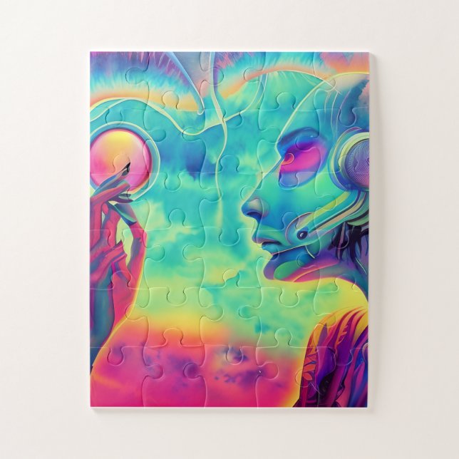 Wave music, der 80er stilisierte Surreallandschaft (Vertikal)