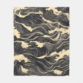 Wave Pattern Küstenstil Fleecedecke