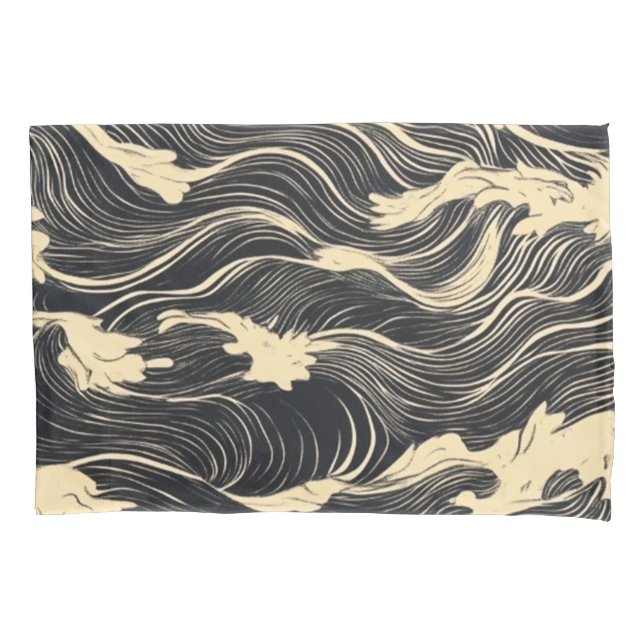 Wave Pattern Küstenstil Kissenbezug (Vorderseite)
