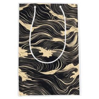 Wave Pattern Küstenstil Mittlere Geschenktüte