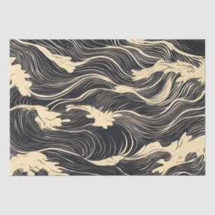 Wave Pattern Küstenstil Seidenpapier