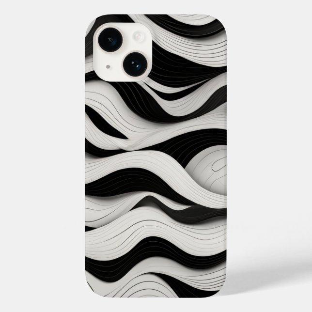 Wave Pattern Line Art Case-Mate iPhone 14 Hülle (Rückseite)