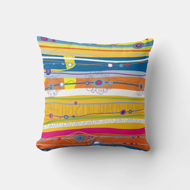 Wave Pattern Throw Pillow Kissen (Vorderseite)