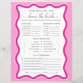 Wave Pink wie gut kennen Sie das Bride-Spiel