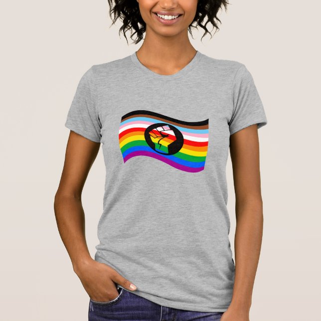 Wave QPOC-Pride-Flag T-Shirt (Vorderseite)