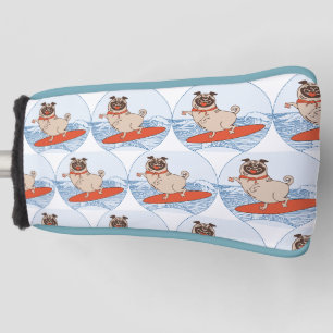 Wave reitet Hund auf Surfboard Schal Band mit Happ Golf Headcover
