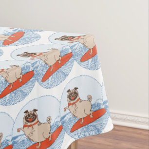 Wave reitet Hund auf Surfboard Schal Band mit Happ Tischdecke