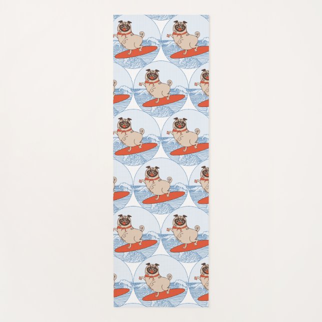 Wave reitet Hund auf Surfboard Schal Band mit Happ Yogamatte (Vorderseite)