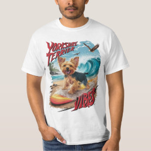 Wave Rider Yorkshire Terrier Surfbrett T-Shirt