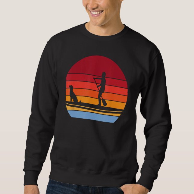 Wave riding SUP with dog stand up paddle dog cool  Sweatshirt (Vorderseite)