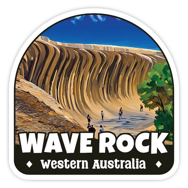 Wave Rock, Western Australia Sticker (Wave Rock Western Australia arch sticker)