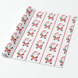Wave Santa Claus Gift Wrap Geschenkpapier