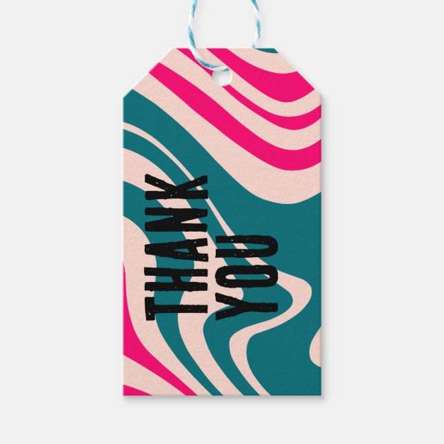 Wave Simple Minimalistisch Business Price Swing Geschenkanhänger (Vorderseite)