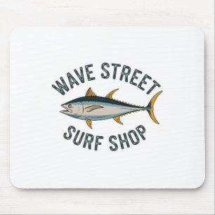 Wave Street Surf Shop Gelbflossen-Thunfisch Grafik Mousepad