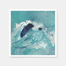 Wave Sublimierung | Nautical Tidal Water Blue Gree Serviette
