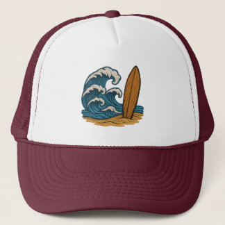 Wave & Surfboard Truckerkappe