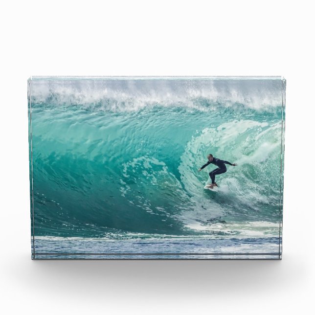 Wave, Surfer, schöne Landschaft Fotoblock (Vorderseite)