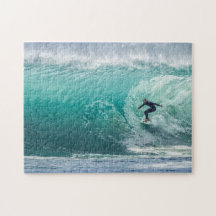 Wave, Surfer, schöne Landschaft Jigsaw Puzzle
