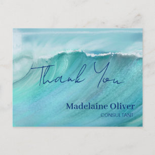 Wave Szene Sommer Blau Danke  Postkarte
