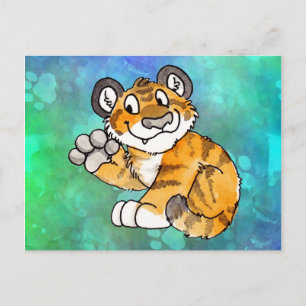 Wave Tiger Cub Postcard Postkarte