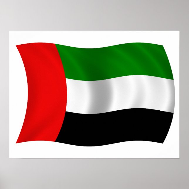 Wave UAE Flag Poster (Vorne)