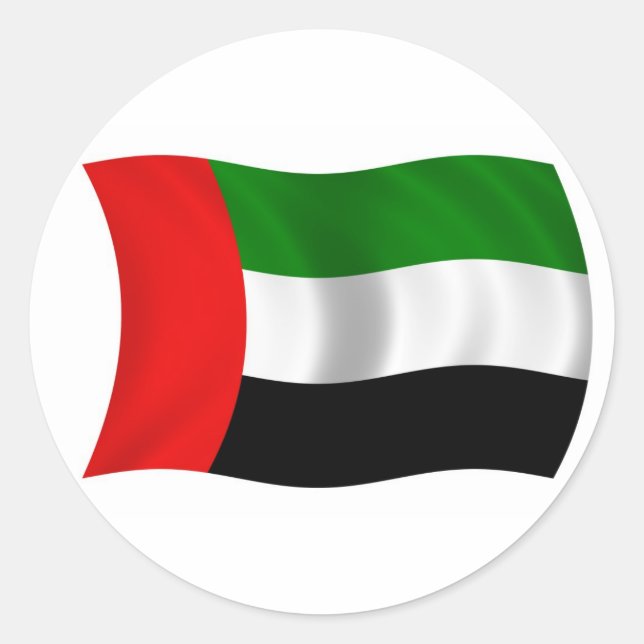 Wave UAE Flag Runder Aufkleber (Vorderseite)