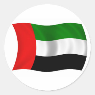 Wave UAE Flag Runder Aufkleber