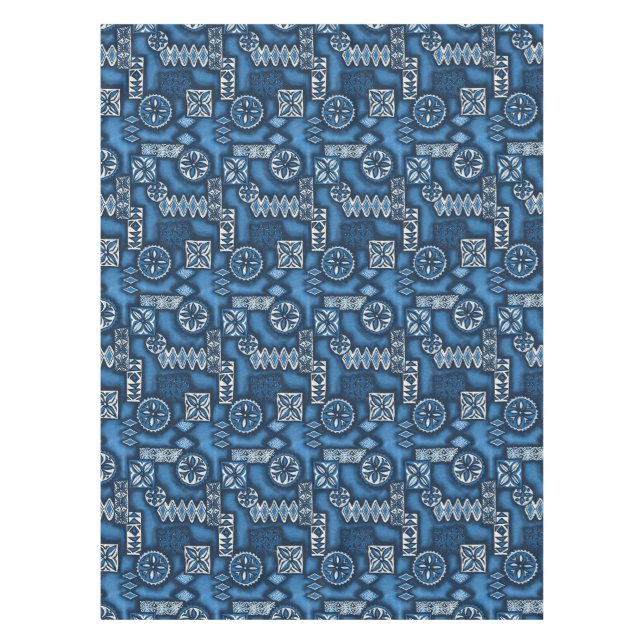 Wave Warrior Hawaiian Primitive Tapa Tischdecke (Vorderseite)