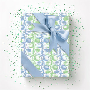 Wave Weave in Schiefer und Grün Geschenkpapier
