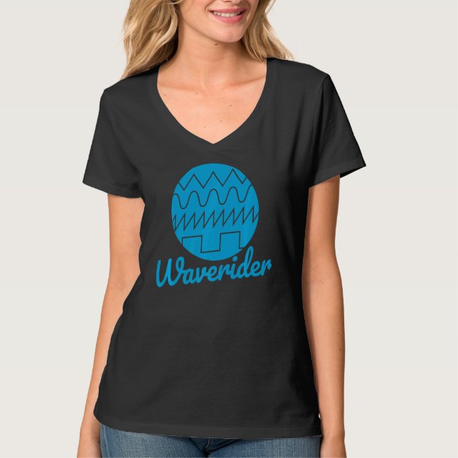 Waverider Synthesizer 80er Synthwave Waveform T-Shirt (Vorderseite)