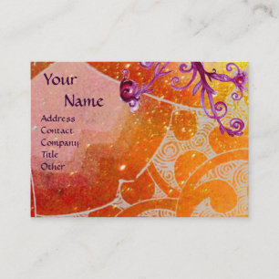 WAVES 2 Monogramm, hellgelb braun lila Visitenkarte