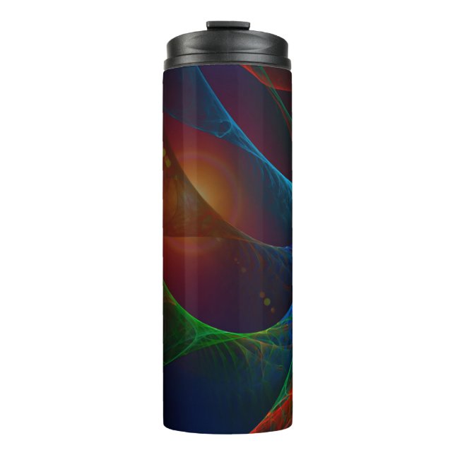 Waves Abstrakt Flame Fraktal 3D Thermosbecher (Vorderseite)