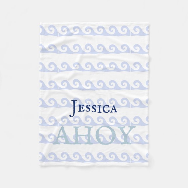 Waves Ahoy Custom Fleecedecke (Vorderseite)