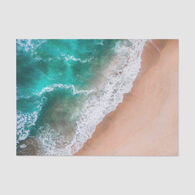 Waves am Sandy Beach Seidenpapier (Vorderseite)