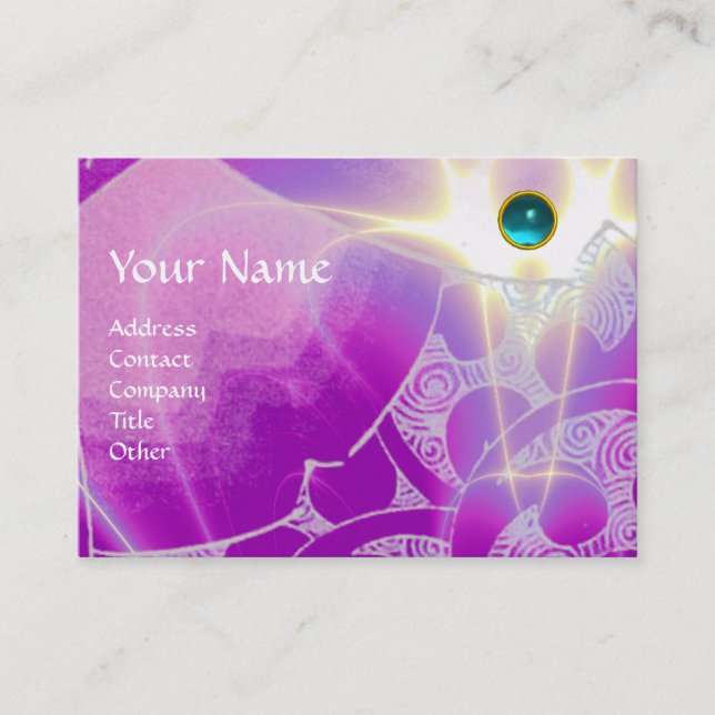WAVES AQUAMARINE MONOGRAM, hell lila blau Visitenkarte (Vorderseite)