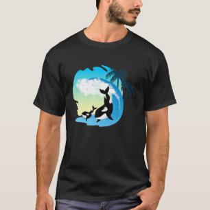 Waves Beach Sea Animal Aquarist Killer Whale Tropi T-Shirt